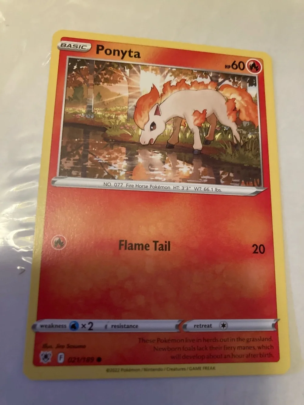 Pokemon Ponyta Red Orange Yellow Trading Card